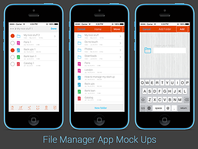 File Manager Mocks file iphone manager mockup