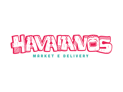 Havaianos Logo branding hawaii lettering tiki vector