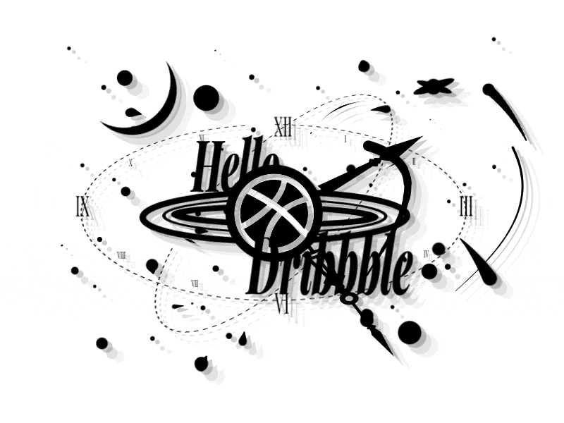 Hello Dribbble 2d animation debut design dribbble first shot graphics hello illustration motion new player