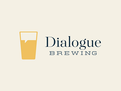 Dialogue Brewery Logo art direction beer brewery conversation design dialogue drink glass logo