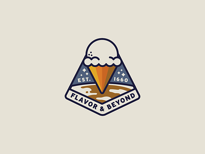 Flavor Beyond badge cream flavor ice cream icon mark outerspace patch space universe