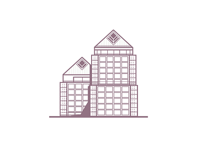 Bank of Albuquerque abq building flat house illustration line art monoweight structure