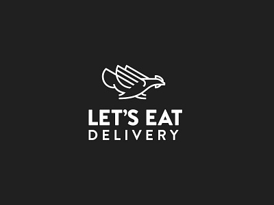 Let's Eat Logo bird chicken icon logo monoweight