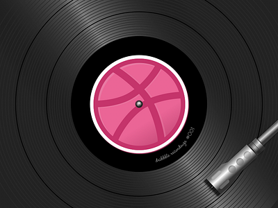 Hello Dribbble illustration music record sketch turntable vinyl