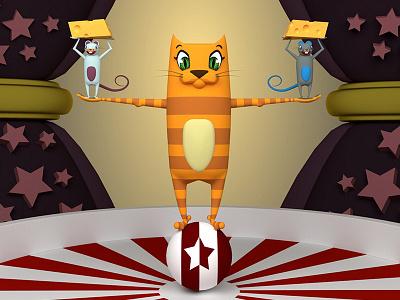 Mariachi Circus 3d art blender cat circus digital art rat render rendering