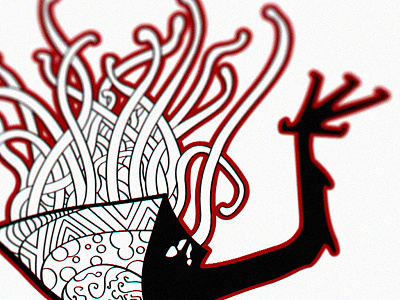 Dementis art creature digital art drawing illustration lineart mind nightmare sketch spirit spooky strange