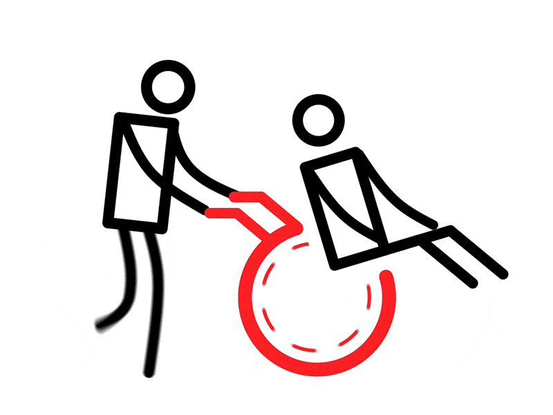 The Good Samaritan aftereffects animation design digital gif illustrator loop motion stickman wheel chair