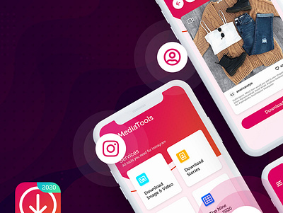 MediaTools app android app design download instagram ios mobile ui ux