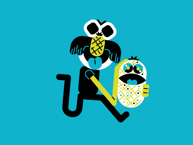 Pineapple Run animation character gif illustration loop looping mograph pineapple run