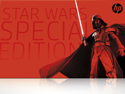 SW V2 dark side darth vader graphic design hp laptop lightsaber packaging packaging design red sith star wars vader