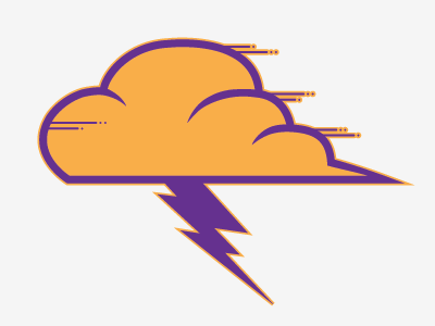 Squall bolt branding cloud lightning logo mark purple rain speed squall storm yellow