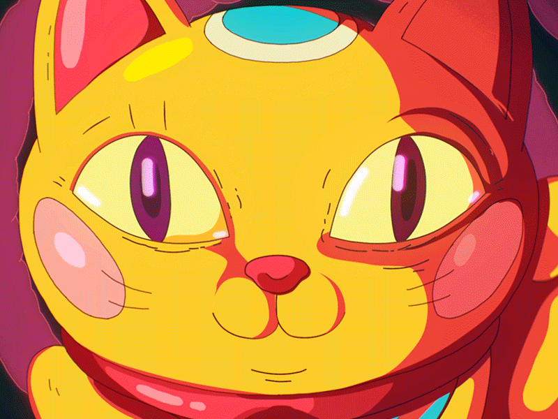 Trident - Lucky Cat 2d 2d animation animacion cat cel animation character character animation eye lucky moho third trident