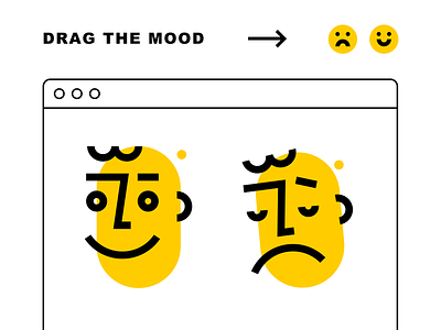Drag the mood character drag figma figmadesign happy interaction sad slide