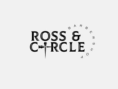 ROSSCIRCLE barber barbers barbershop beard brutal design doublemeaning logo logotype minimal minimalism scissors