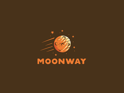 Moonway branding colours fly identiny logo moon orange way