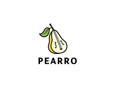 Pearro brand cafe classic color food icon logo music pear sign violin