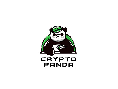 Cryptopanda cash coin coins crypto fund logo mascot money panda