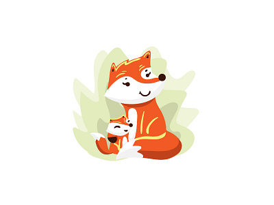 Fox Illustration animal child family fox hug inspire logo logoinspire logotype nature orange wild