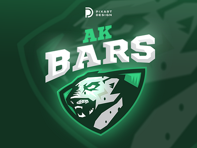 AK BARS animal branding color colors design dribbble esport hockey illustration kazan logo logotype pixart team vector