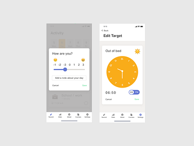 Daily Rhythm App minimal mobile app typography ui