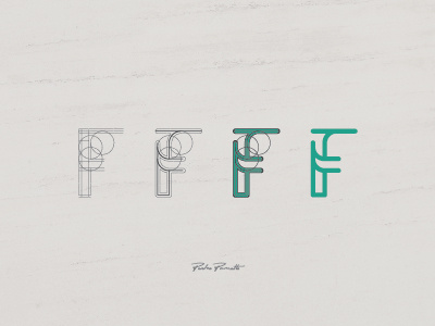 Platanus F brand grid letra logo logotype outline tipografia typography