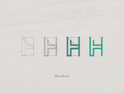 Platanus "H" brand grid letra logo logotype tipografia typography