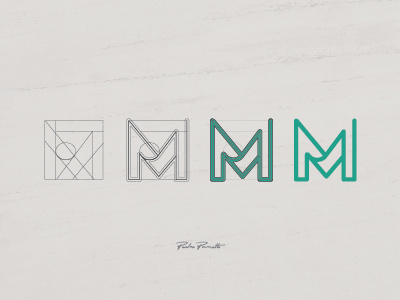 Platanus "M" brand grid letra logo logotype tipografia typography