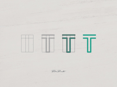 Platanus "T" brand grid letra logo logotype tipografia typography