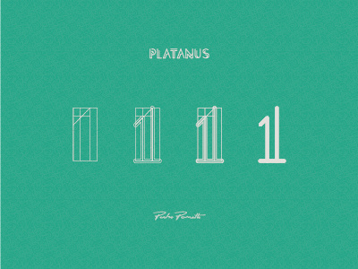 Platanus "1" brand grid letra logo logotype tipografia typography