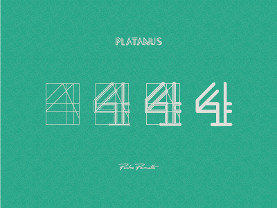 Platanus "4" brand grid letra logo logotype tipografia typography