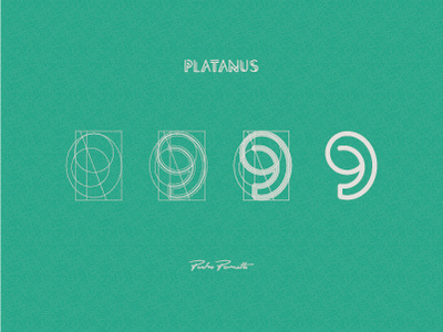 Platanus "9" brand design diagram letra logotype outline tipografia typography