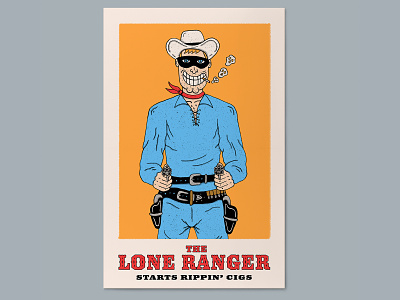 The Lone Ranger cowboys hand drawn illustration lone ranger poster a day poster art poster design western