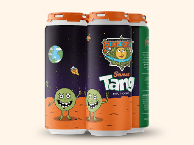 Sweet Tang aliens beer art beer branding beer can beer label hand drawn illustration packaging space tang