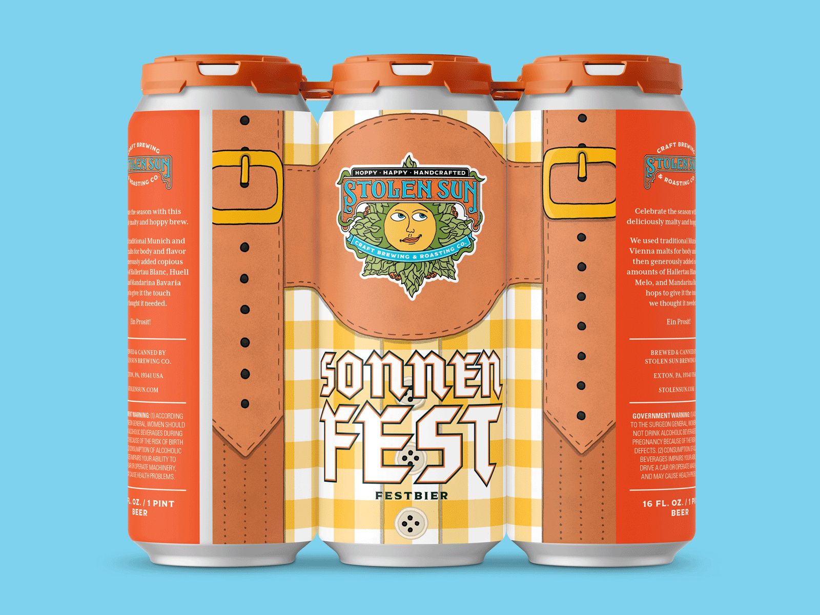 Sonnen Fest beer art beer branding beer can beer label hand drawn illustration oktoberfest packaging