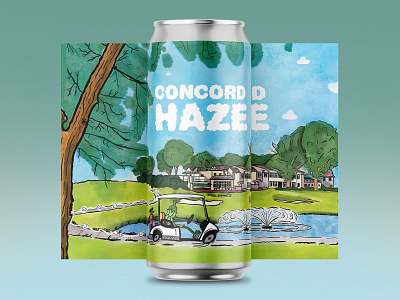 Concord Haze IPA beer golf golfer hand drawn hops illustration ipa typography