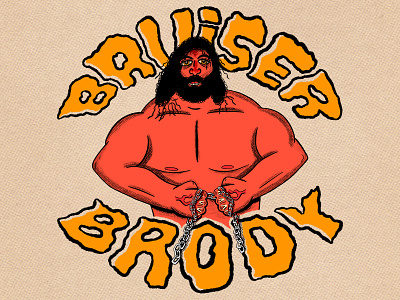 Bruiser Brody 80s bruiser brody hand type illustration nostalgia sports typography wrestling wwe