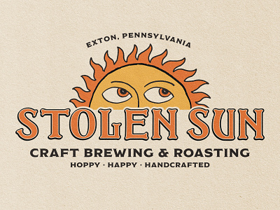 Stolen Sun Alternate Logo beer branding coffee craft beer hand drawn illustration logo pennsylvania typography