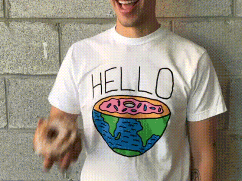 Hello Donuts t-shirt donuts earth food hello illustration merch t shirt world