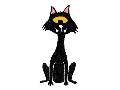 Black Cat black cat cat cyclops doodle halloween illustration