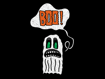 Boo! boo doodle ghost halloween hand type illustration