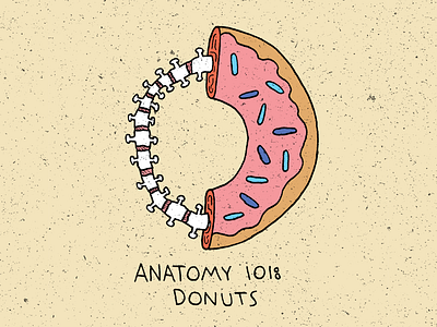 Simple Anatomy anatomy donut doodle food illustration skeleton spine