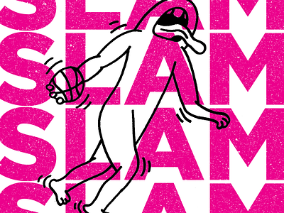 SLAM basketball daily doodle dunk hand drawn illustration monster slam typography