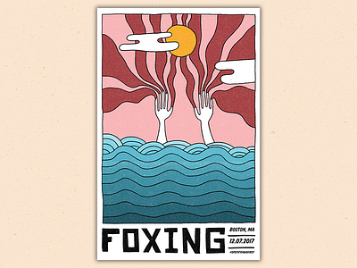 Foxing band poster foxing gig poster gradient illustration music ocean pattern spotify