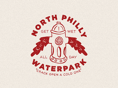North Philly Waterpark branding fire hydrant hand drawn hand type illustration philadelphia philly summer