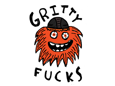 Gritty tha God doodle flyers hand drawn hand type hockey illustration mascot philadelphia philly