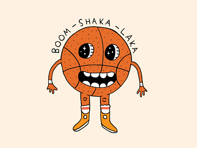 BOOM SHAKA LAKA basketball hand drawn hand type illustration nba typography
