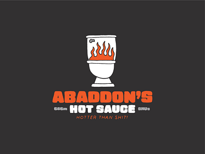 Abaddon's Hot Sauce branding devil fire hand drawn hand type hot sauce illustration logo toilet typography