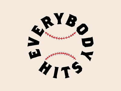 Everybody Hits baseball branding hand drawn hand type illustration logo negative space philadelphia phillies typography