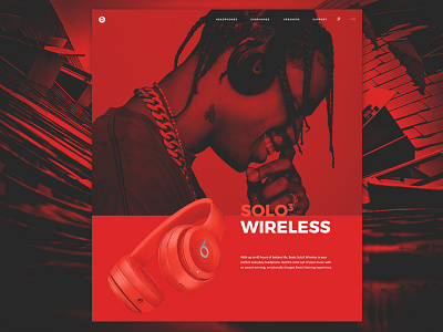 Beats Audio Website Redesign beats audio behance exloration landing page minimal product page red and black redesign uiux user experience user interface white
