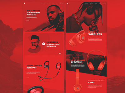 Beats Product Landing Page exploration landing page minimal product page red and black redesign uiux user experience user interface white